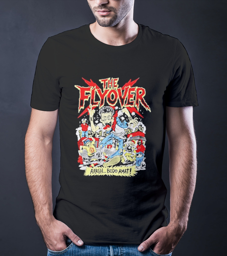 The Flyover Aargh Bodo Amat Energetic Cartoon Chaos T-Shirt