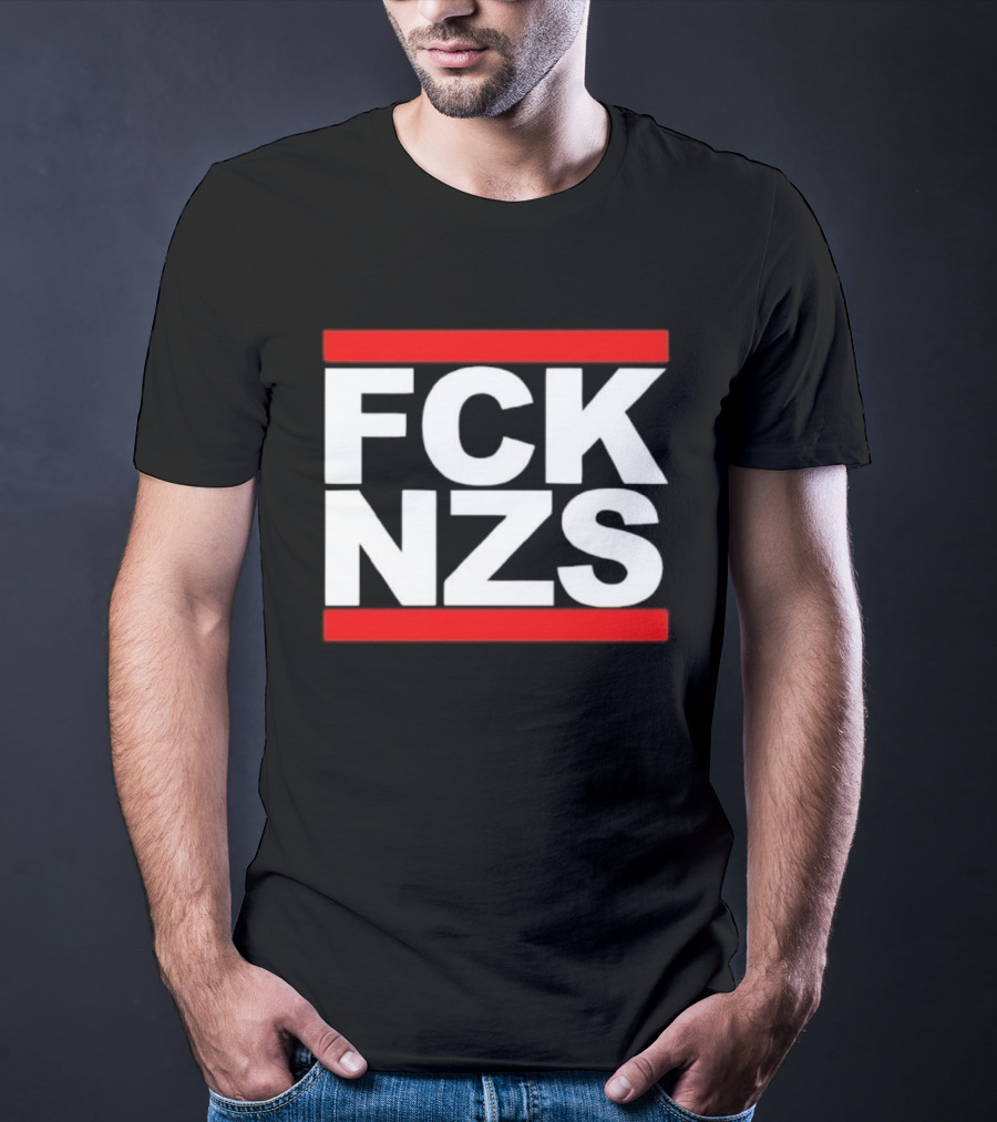 FCK NZS Bold Text Red Borders T-Shirt
