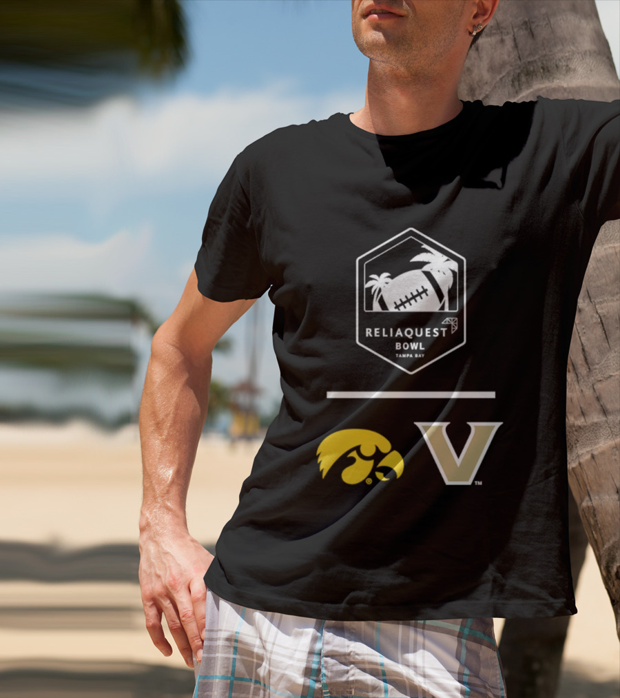 Iowa Hawkeyes Vanderbilt Commodores Reliaquest Bowl Tampa Bay Football Showdown T-Shirt