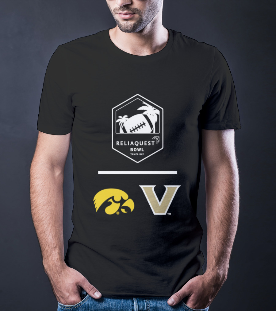Iowa Hawkeyes Vanderbilt Commodores Reliaquest Bowl Tampa Bay Football Showdown T-Shirt