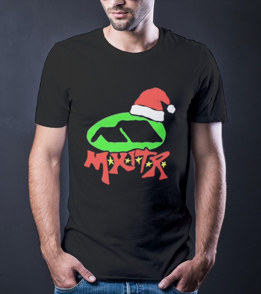 Mhitr Xmas Christmas Santa Hat Festive Green And Red Style T-Shirt