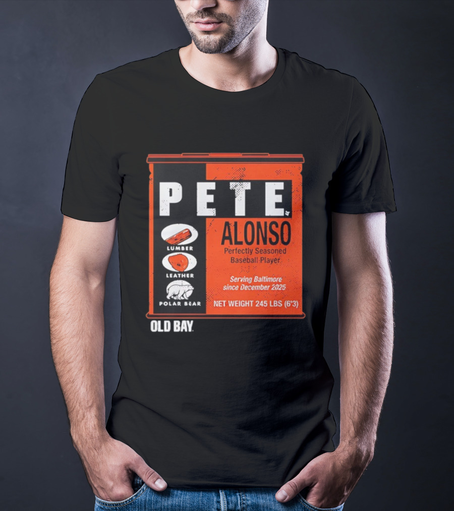 Pete Alonso Perfectly Seasoned Baseball Player Baltimore Old Bay Can Polar Bear T-Shirt