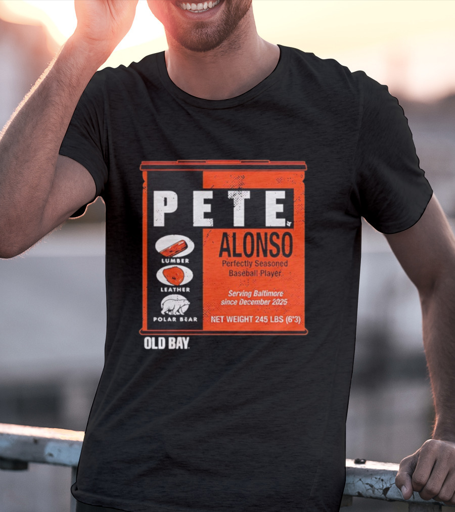 Pete Alonso Perfectly Seasoned Baseball Player Baltimore Old Bay Can Polar Bear T-Shirt