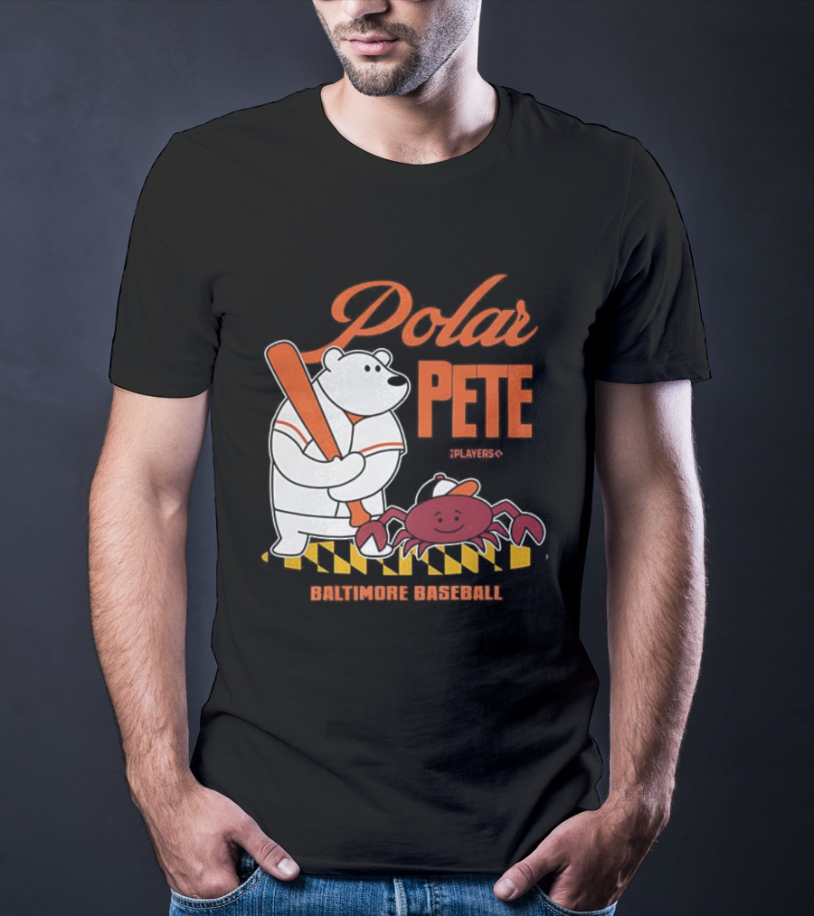 Polar Pete Players Baltimore Baseball Crab Bat Icon T-Shirt