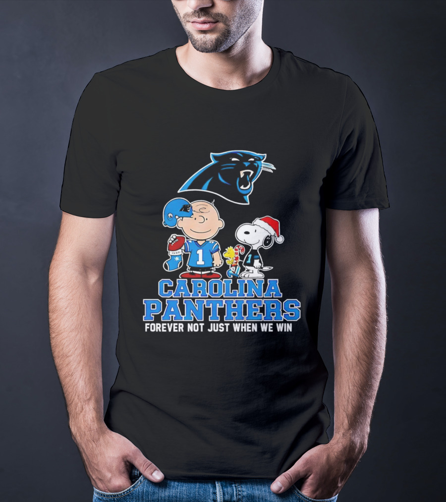 Carolina Panthers Snoopy Christmas Forever Not Just When We Win T-Shirt