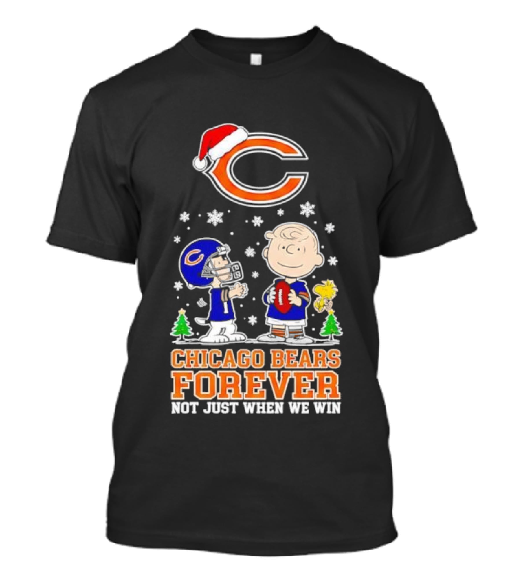 Peanuts Snoopy Chicago Bears Forever Christmas Not Just When We Win T-Shirt
