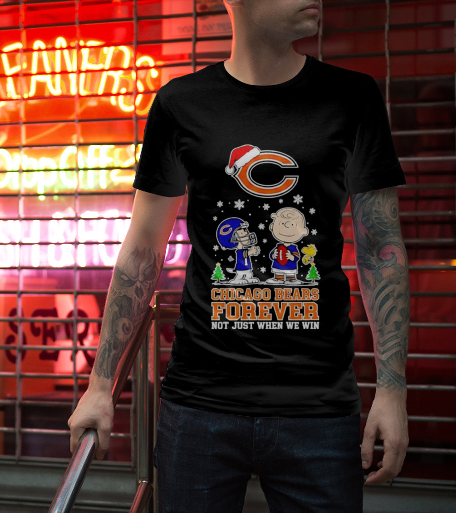 Peanuts Snoopy Chicago Bears Forever Christmas Not Just When We Win T-Shirt