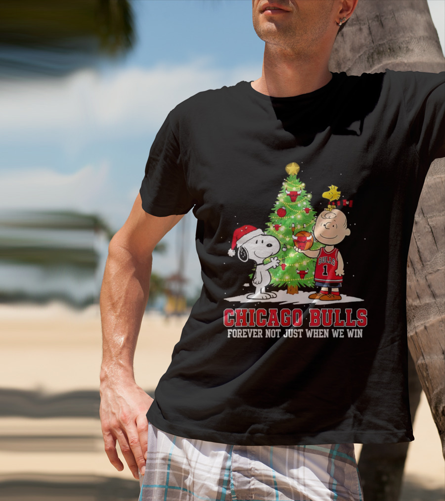 Peanuts Snoopy Christmas Chicago Bulls Forever Fan Loyalty Celebration T-Shirt