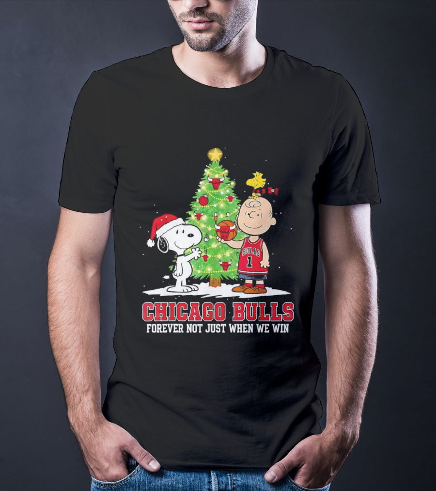 Peanuts Snoopy Christmas Chicago Bulls Forever Fan Loyalty Celebration T-Shirt