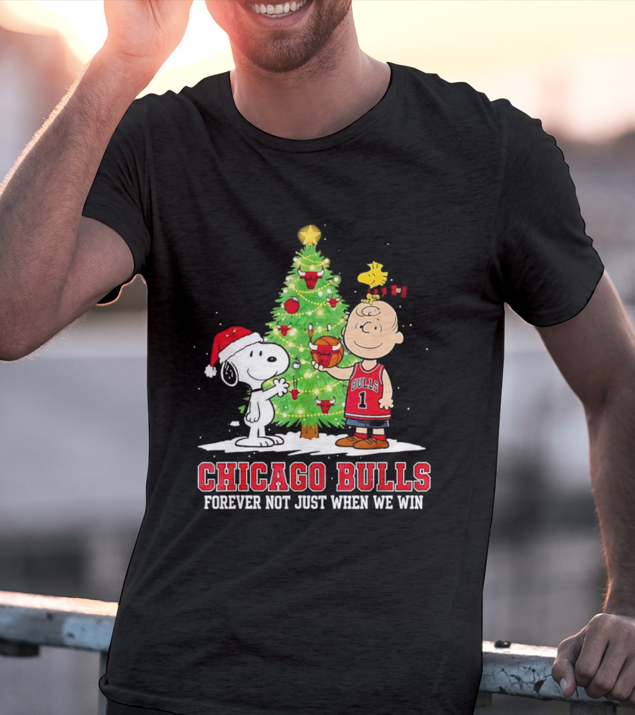Peanuts Snoopy Christmas Chicago Bulls Forever Fan Loyalty Celebration T-Shirt