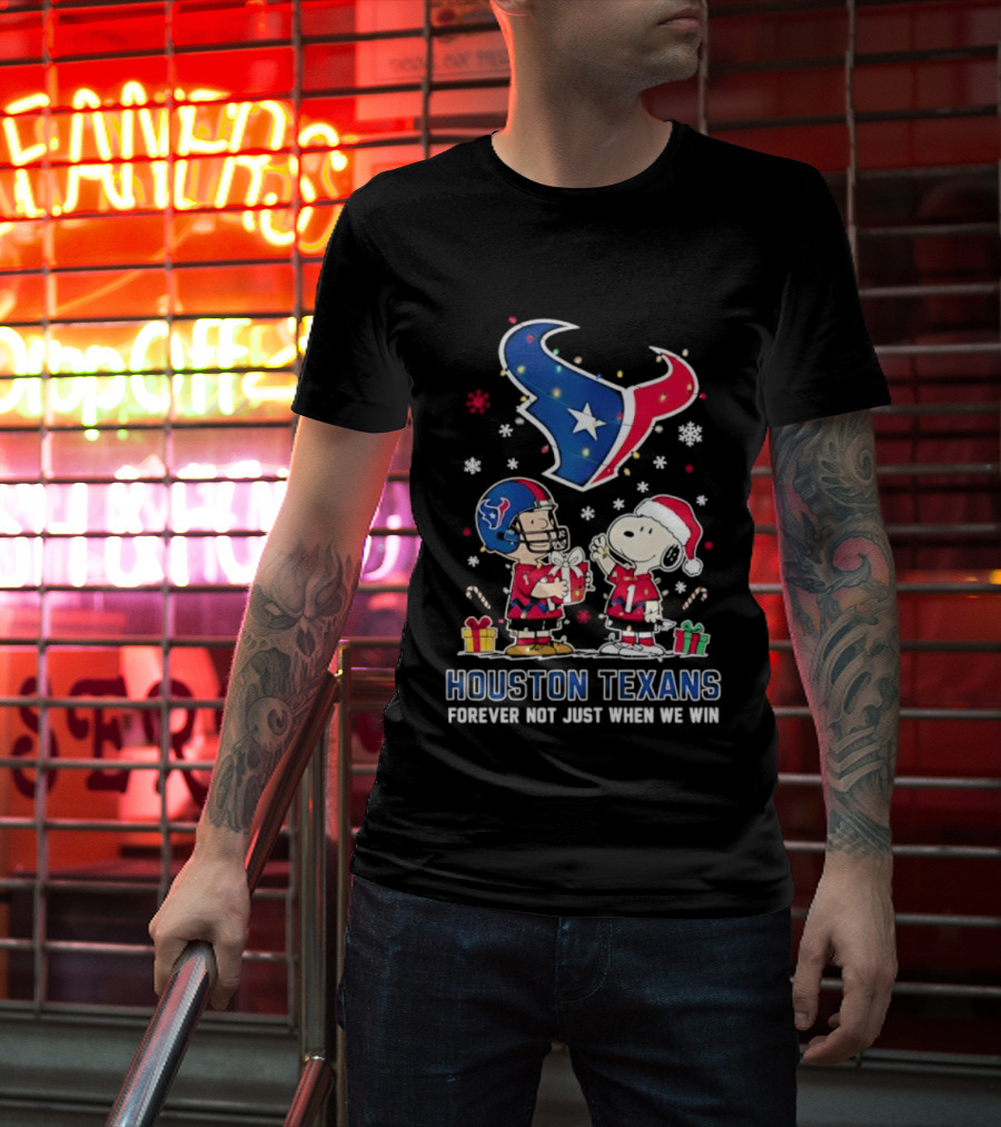 Peanuts Snoopy Christmas Houston Texans Forever Loyalty T-Shirt