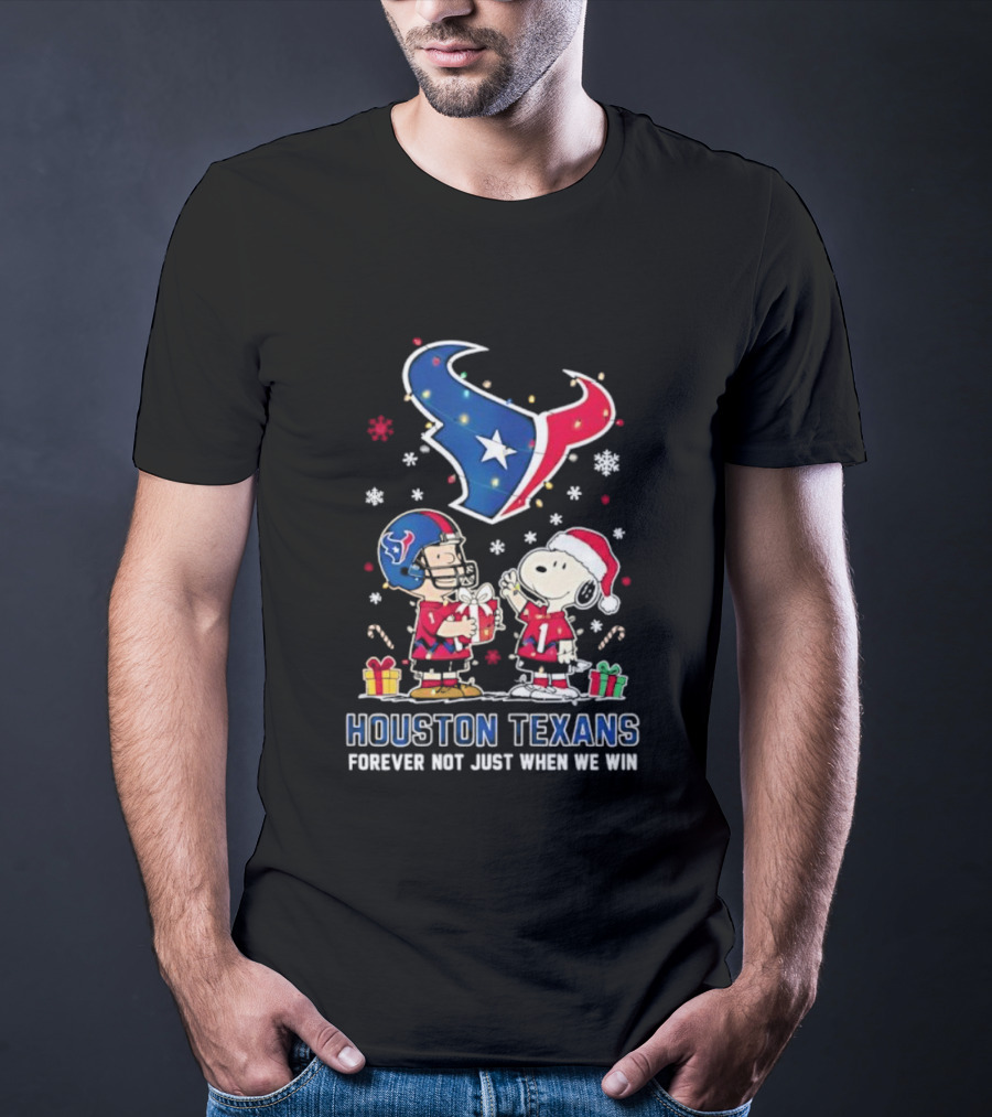 Peanuts Snoopy Christmas Houston Texans Forever Loyalty T-Shirt