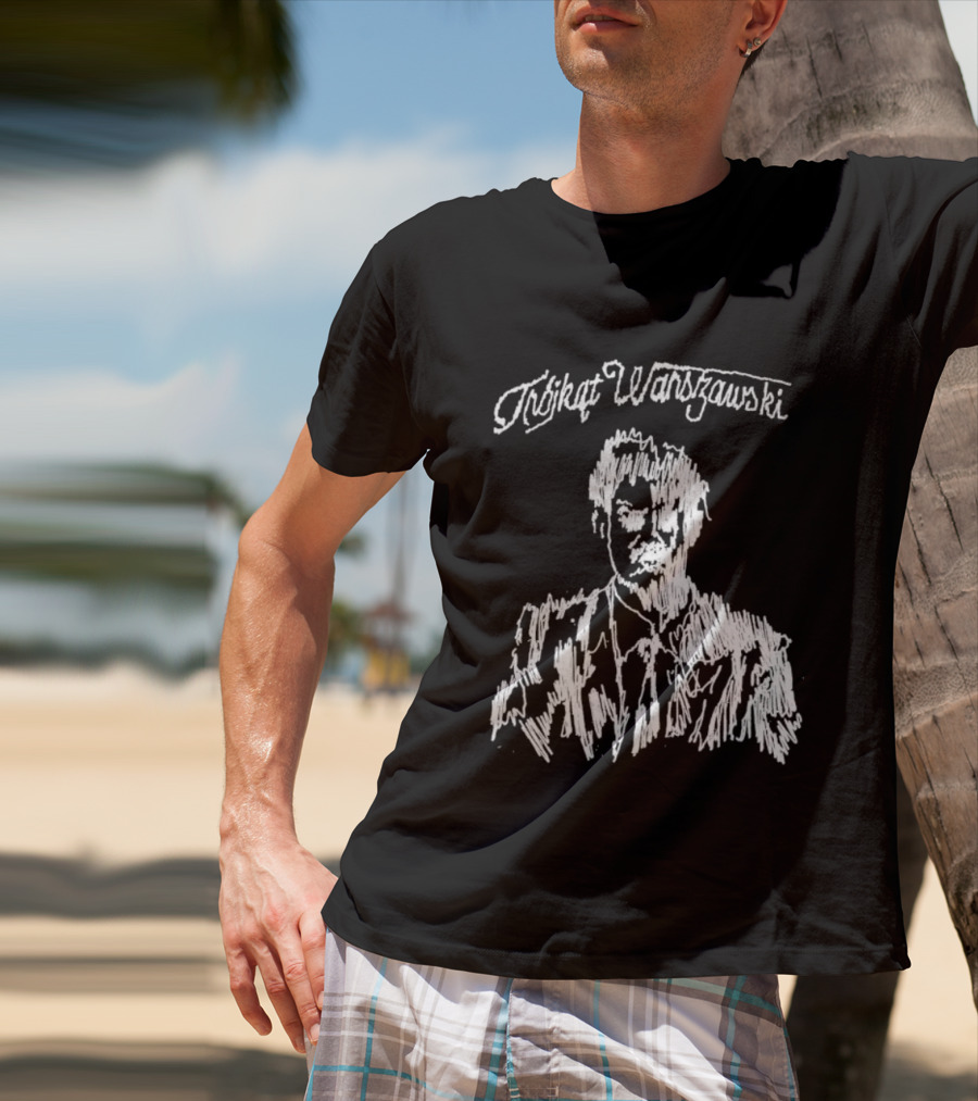 Trójkąt Warszawski Czarny Monochrome Portrait T-Shirt