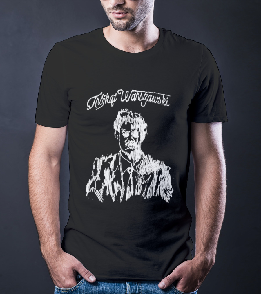 Trójkąt Warszawski Czarny Monochrome Portrait T-Shirt