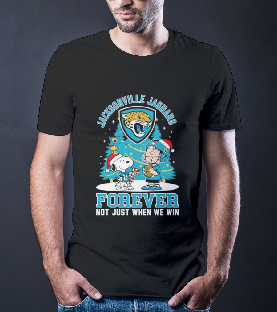 Jacksonville Jaguars Snoopy Christmas Forever Not Just When We Win T-Shirt