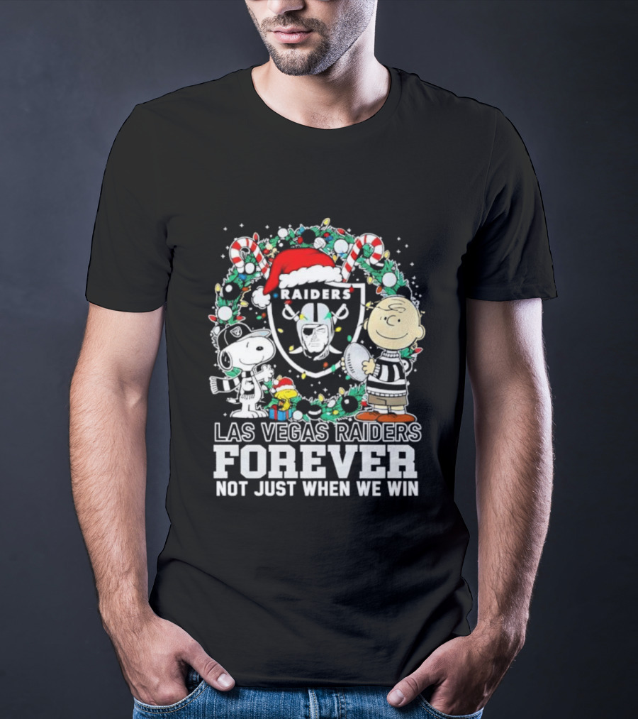 Las Vegas Raiders Forever Not Just When We Win Snoopy Christmas T-Shirt