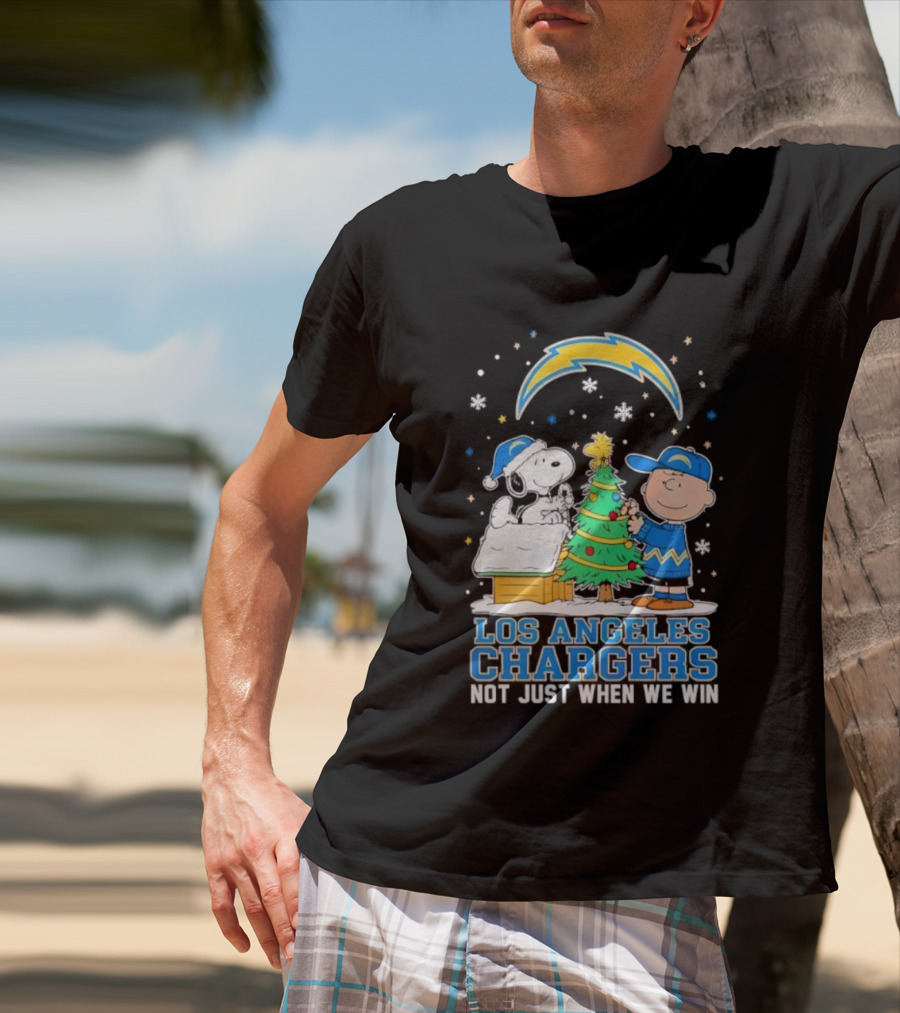 Peanuts Snoopy Christmas Los Angeles Chargers Not Just When We Win T-Shirt