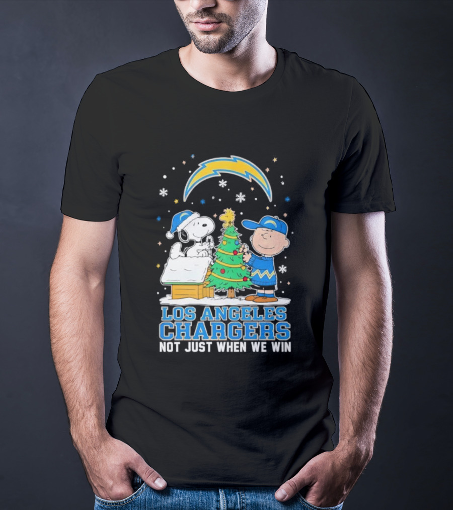 Peanuts Snoopy Christmas Los Angeles Chargers Not Just When We Win T-Shirt