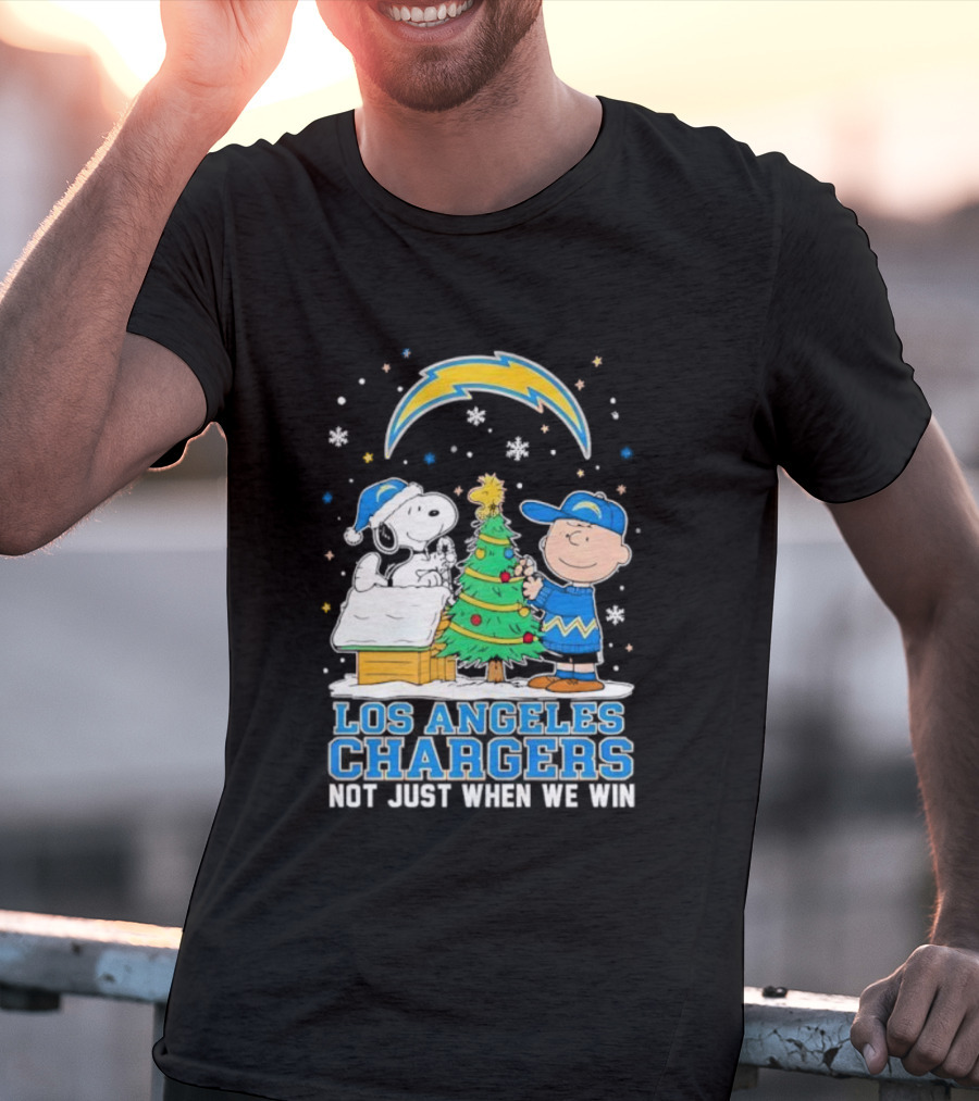 Peanuts Snoopy Christmas Los Angeles Chargers Not Just When We Win T-Shirt