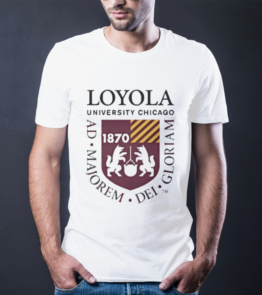 Loyola University Chicago AD Majorem Dei Gloriam 1870 Crest Emblem T-Shirt