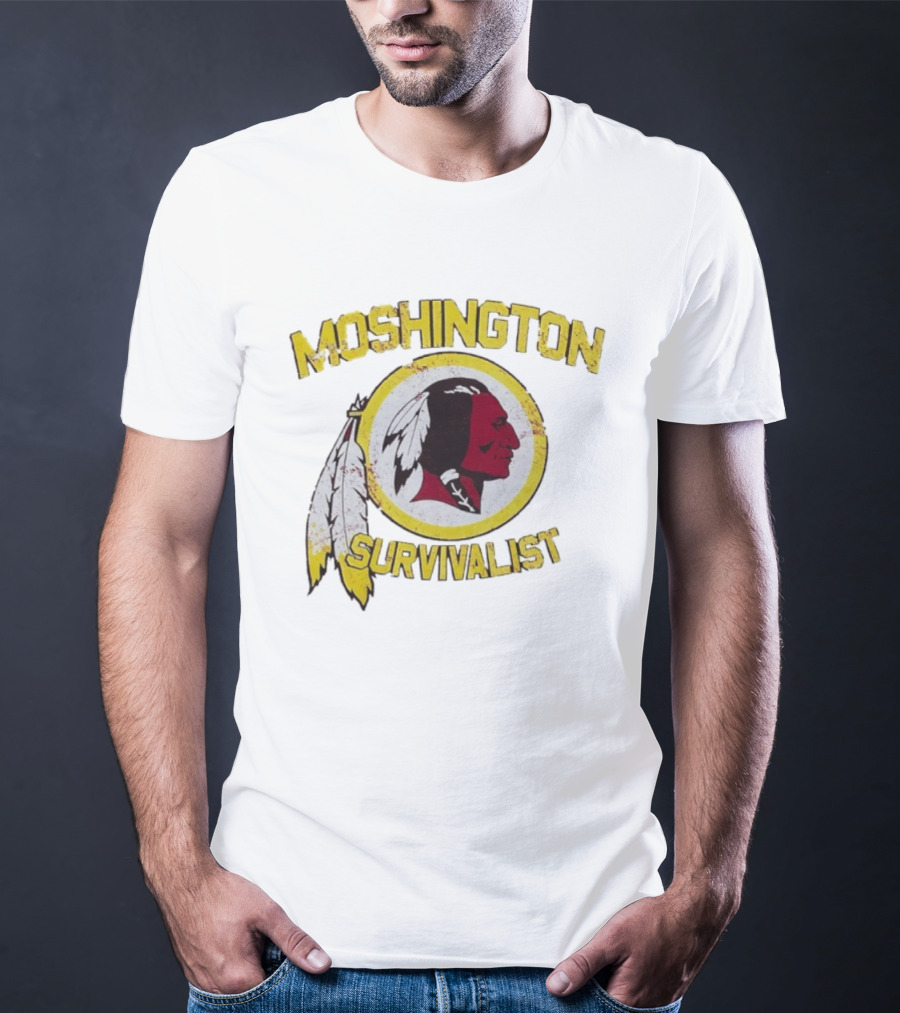 Moshington Survivalist Washington Commanders Logo Feather Emblem T-Shirt