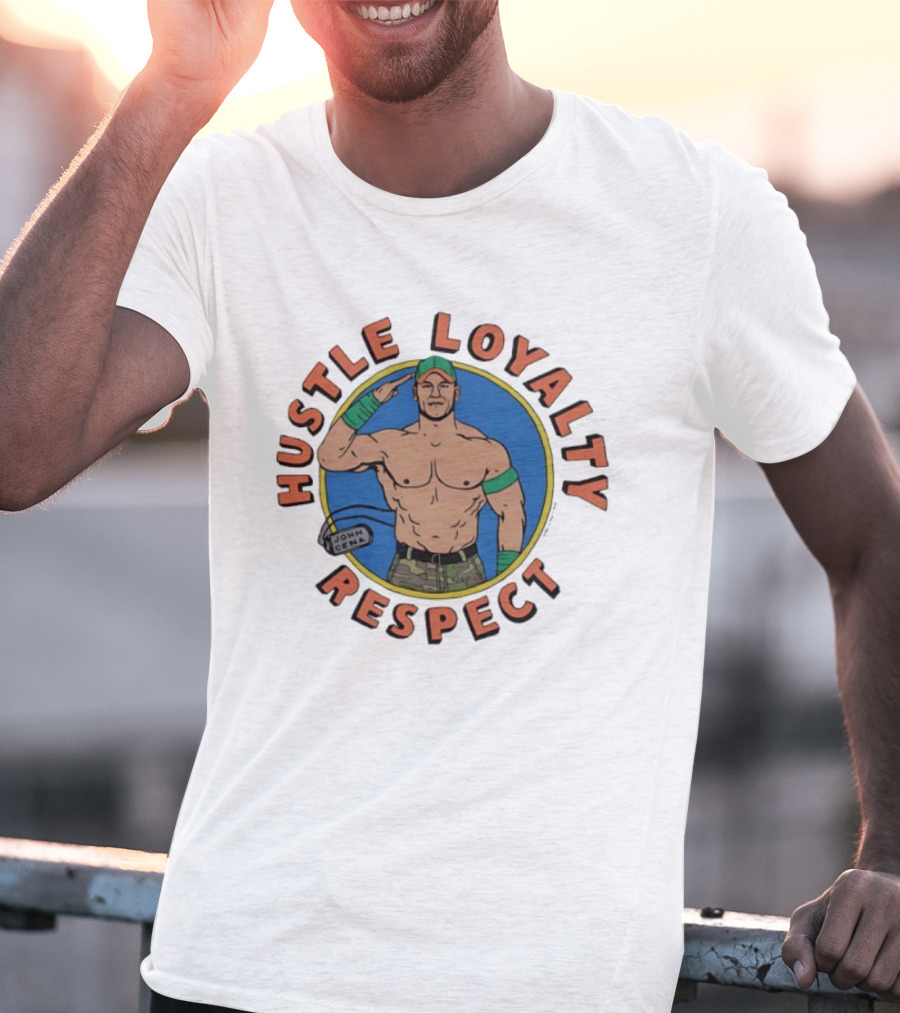 John Cena Hustle Loyalty Respect Salute Icon WWE Trademark T-Shirt