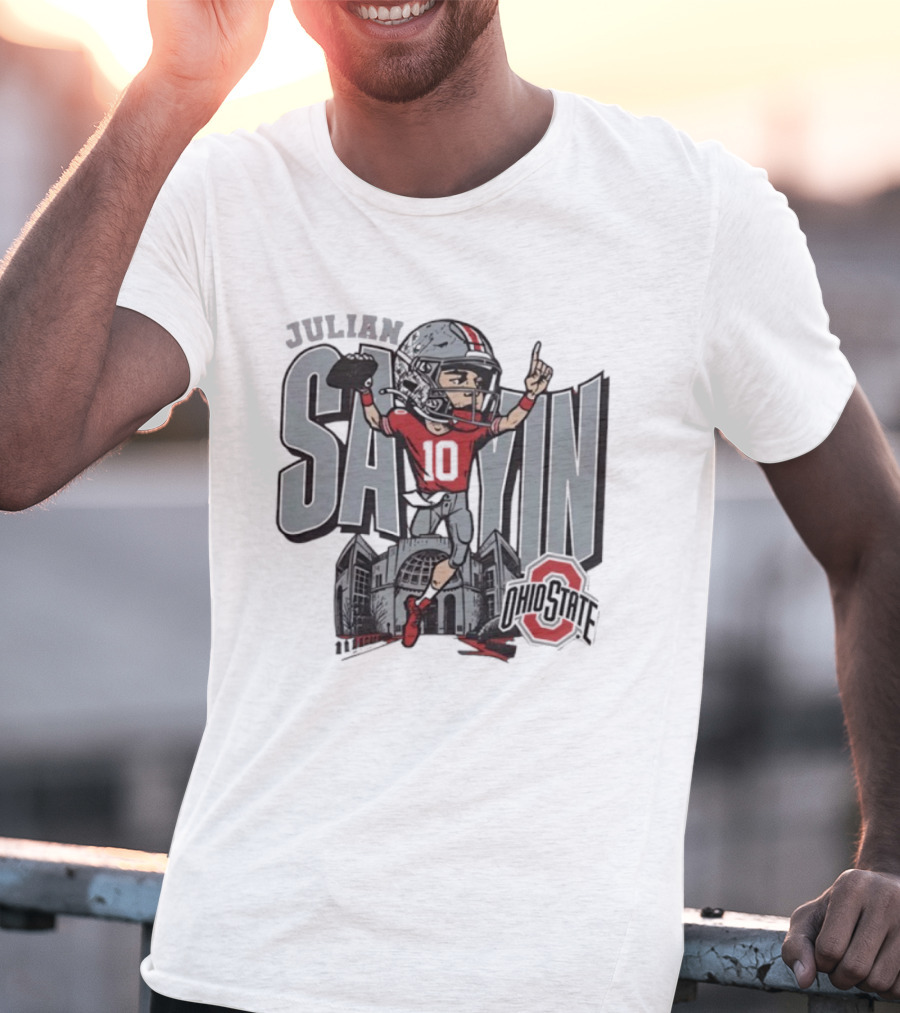 Julian Sayin Ohio State Buckeyes Football Number 10 College Sportswear T-Shirt