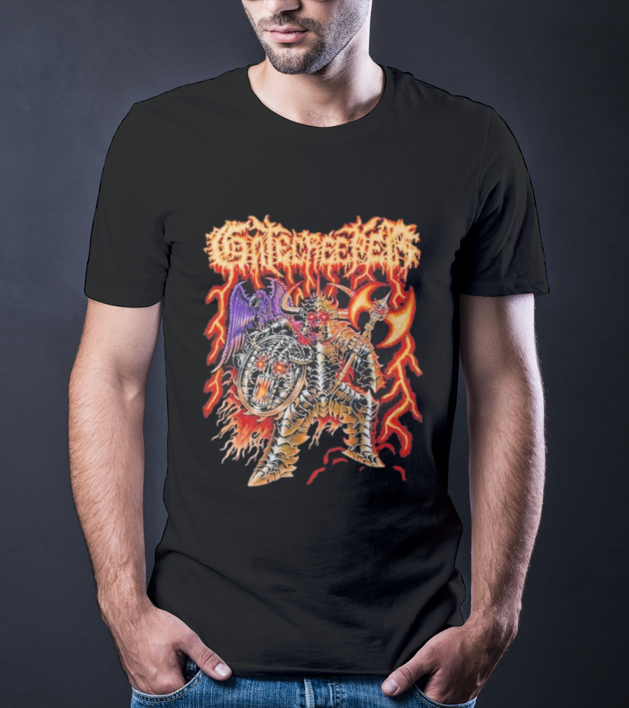 Gatecreeper Raven Lord Flames Skeleton Warrior Ravenax T-Shirt