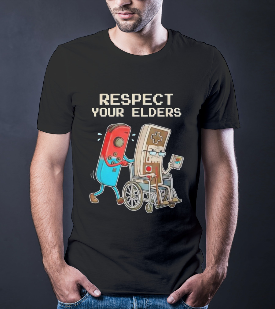 Respect Your Elders Nintendo Switch Joy-Con NES Controller Retro Gaming T-Shirt
