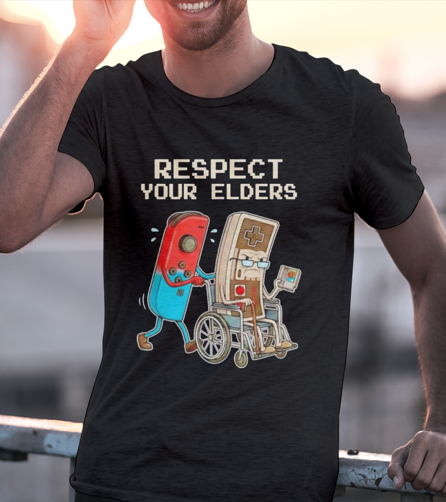 Respect Your Elders Nintendo Switch Joy-Con NES Controller Retro Gaming T-Shirt