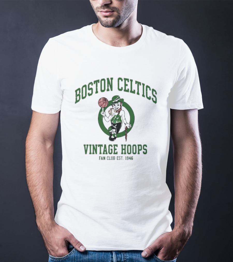 Boston Celtics Vintage Hoops Fan Club Est 1946 T-Shirt