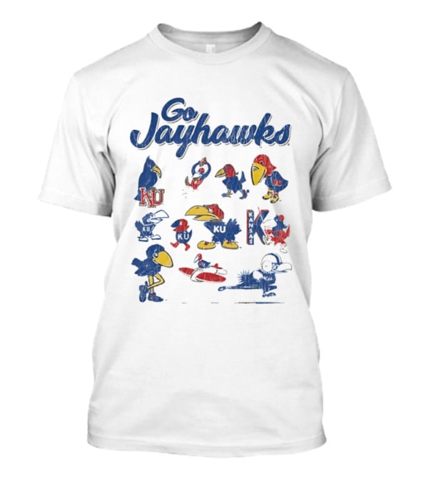 Go Kansas Jayhawks KU Football Vintage Style T-Shirt
