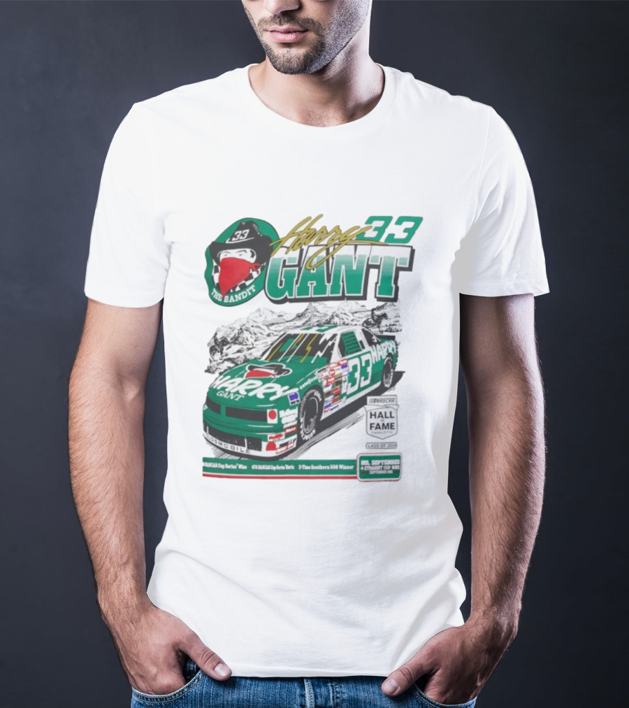 Harry Gant NASCAR Hall Of Fame The Bandit 33 Car Racing Legend T-Shirt