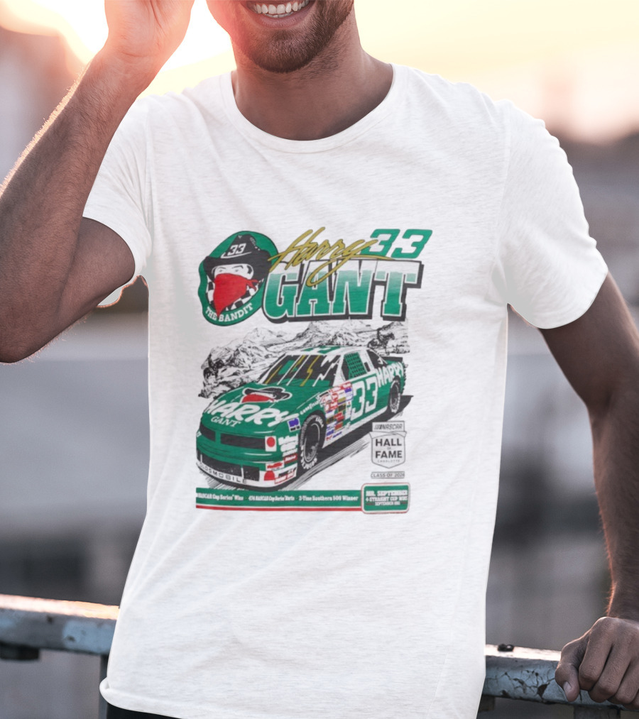 Harry Gant NASCAR Hall Of Fame The Bandit 33 Car Racing Legend T-Shirt