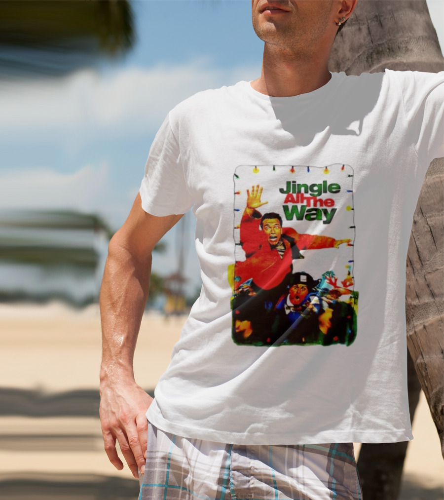 Jingle All The Way Movie With Characters And Holiday Lights T-Shirt