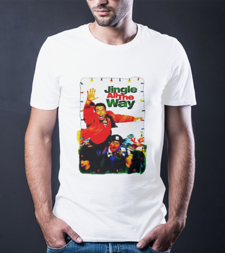 Jingle All The Way Movie With Characters And Holiday Lights T-Shirt