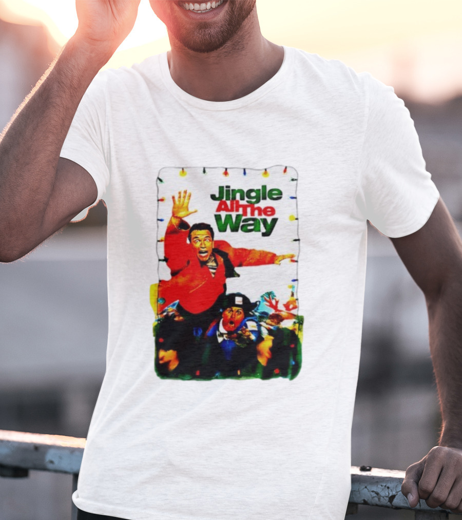 Jingle All The Way Movie With Characters And Holiday Lights T-Shirt