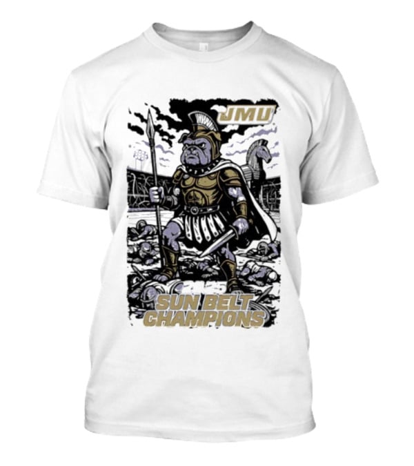 JMU Sun Belt Champions Roman Warrior Illustration T-Shirt