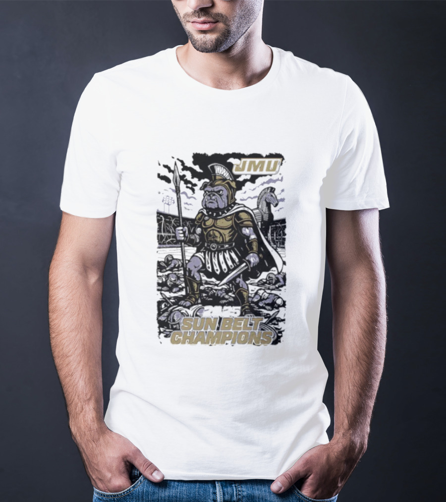 JMU Sun Belt Champions Roman Warrior Illustration T-Shirt