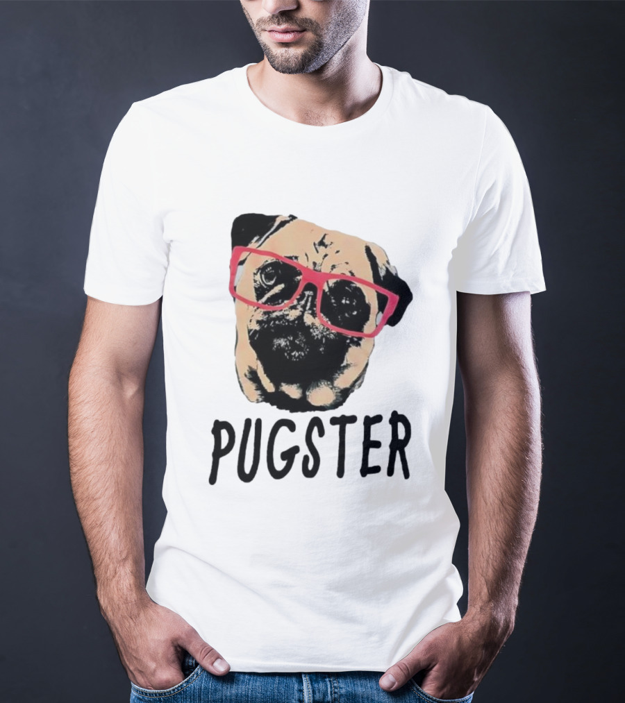Pugster Pug Dog Pink Glasses T-Shirt