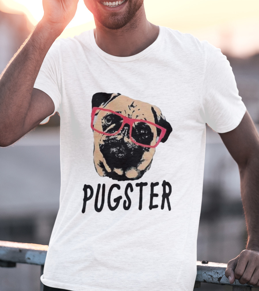 Pugster Pug Dog Pink Glasses T-Shirt