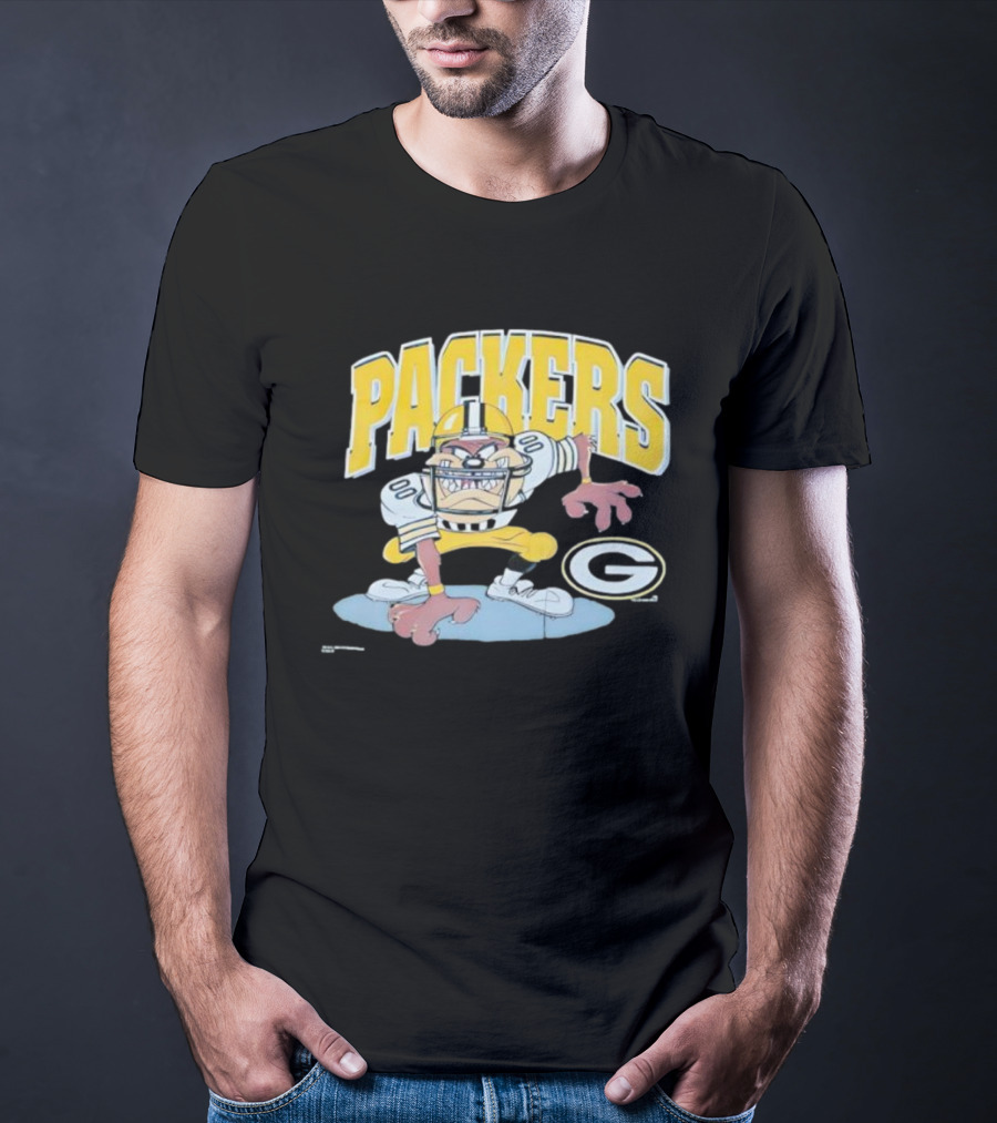 Green Bay Packers Tazmanian Taz Devil 1996 Vintage NFL Football Warner Bros Looney Tunes Classic T-Shirt