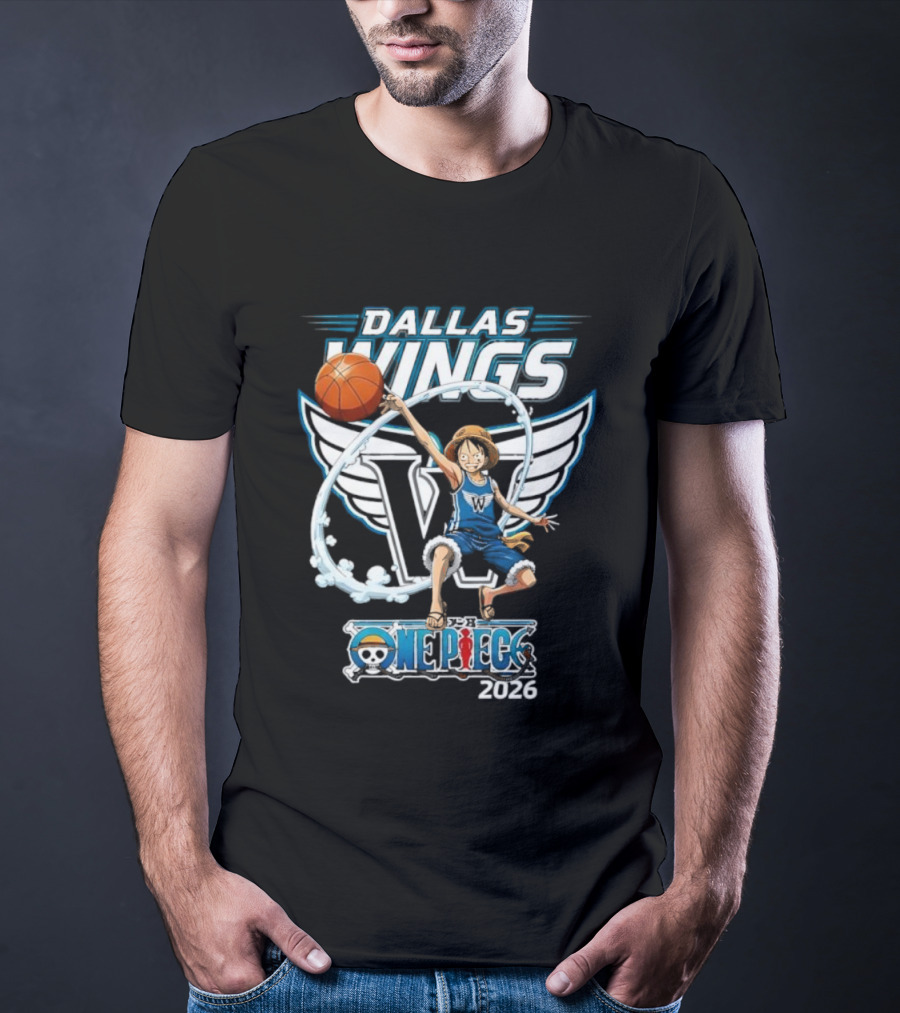 Dallas Wings One Piece 2026 Crossover Basketball Anime Collaboration T-Shirt