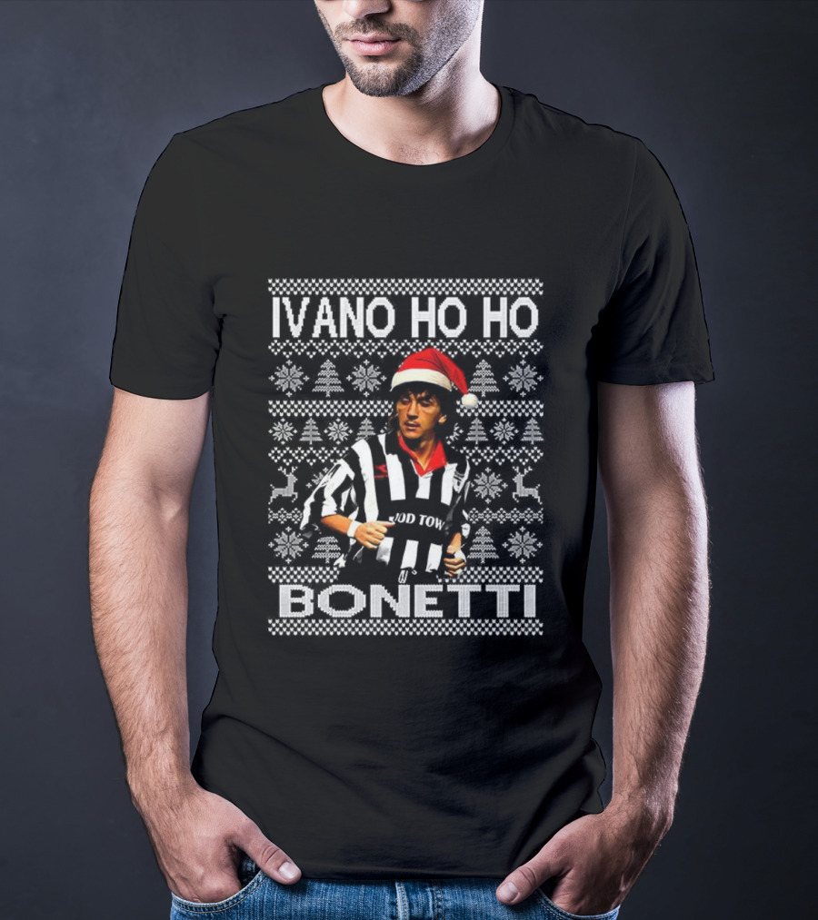 Ivano Ho Ho Bonetti Grimsby Town Santa Hat Ugly Christmas T-Shirt