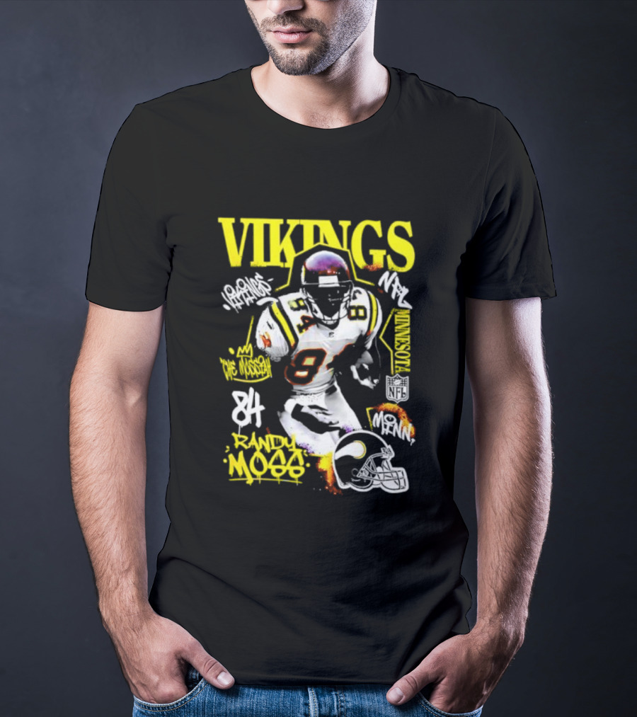 Vikings Randy Moss 84 Star Player Minnesota Football Legend T-Shirt