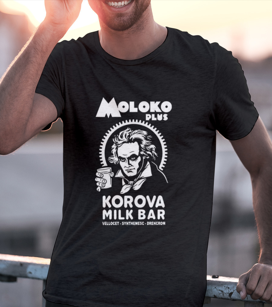 Moloko Plus Korova Milk Bar Alex A Work Orange Retro Vintage Beethoven Iconic Design T-Shirt