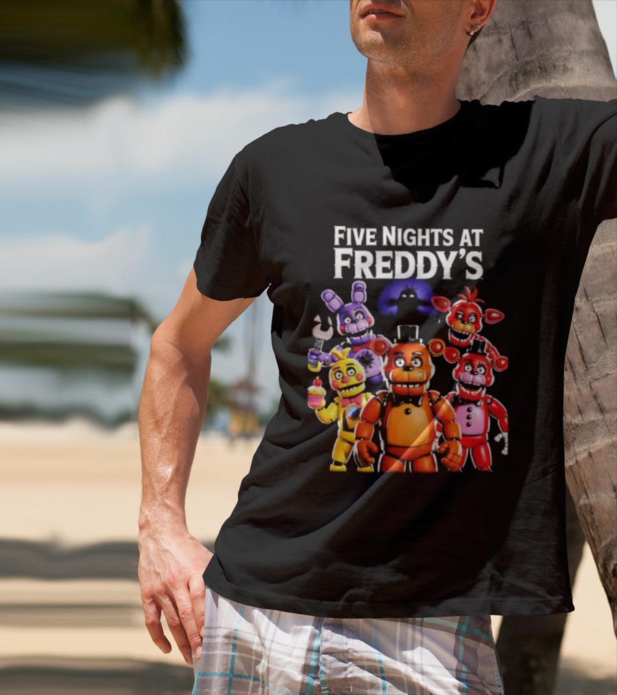 Five Nights At Freddy's Characters Collage Freddy Bonnie Chica Foxy T-Shirt