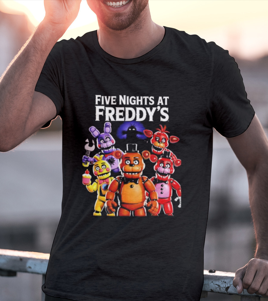 Five Nights At Freddy's Characters Collage Freddy Bonnie Chica Foxy T-Shirt