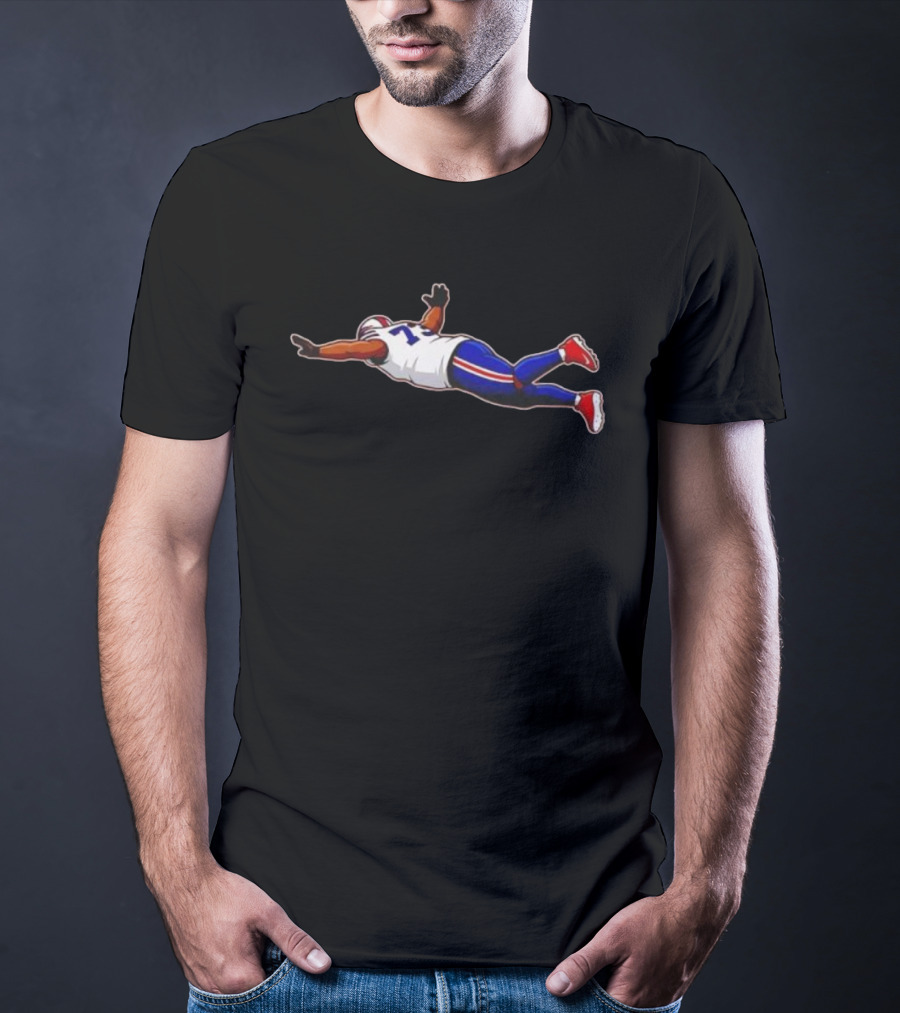 Super Josh Buffalo Bills Number 75 Football Player Flying Pose T-Shirt