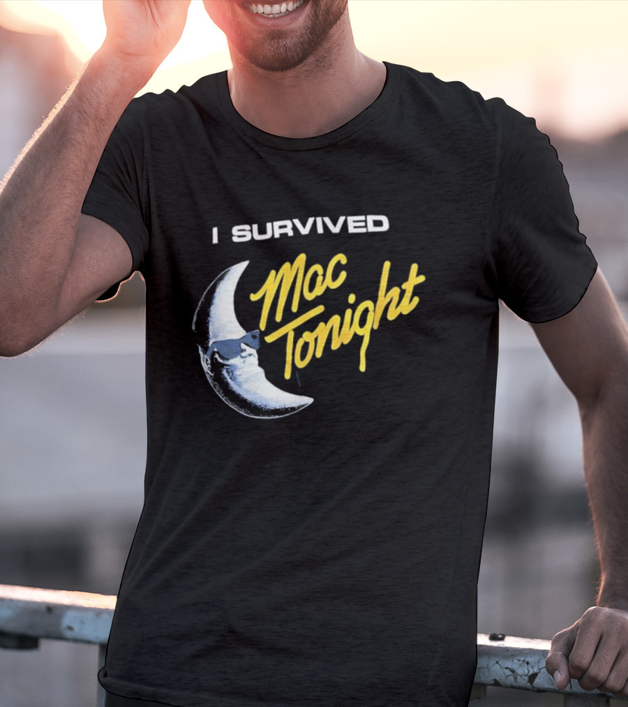 I Survived Mac Tonight Retro 80s Moon Man Icon Nostalgia T-Shirt